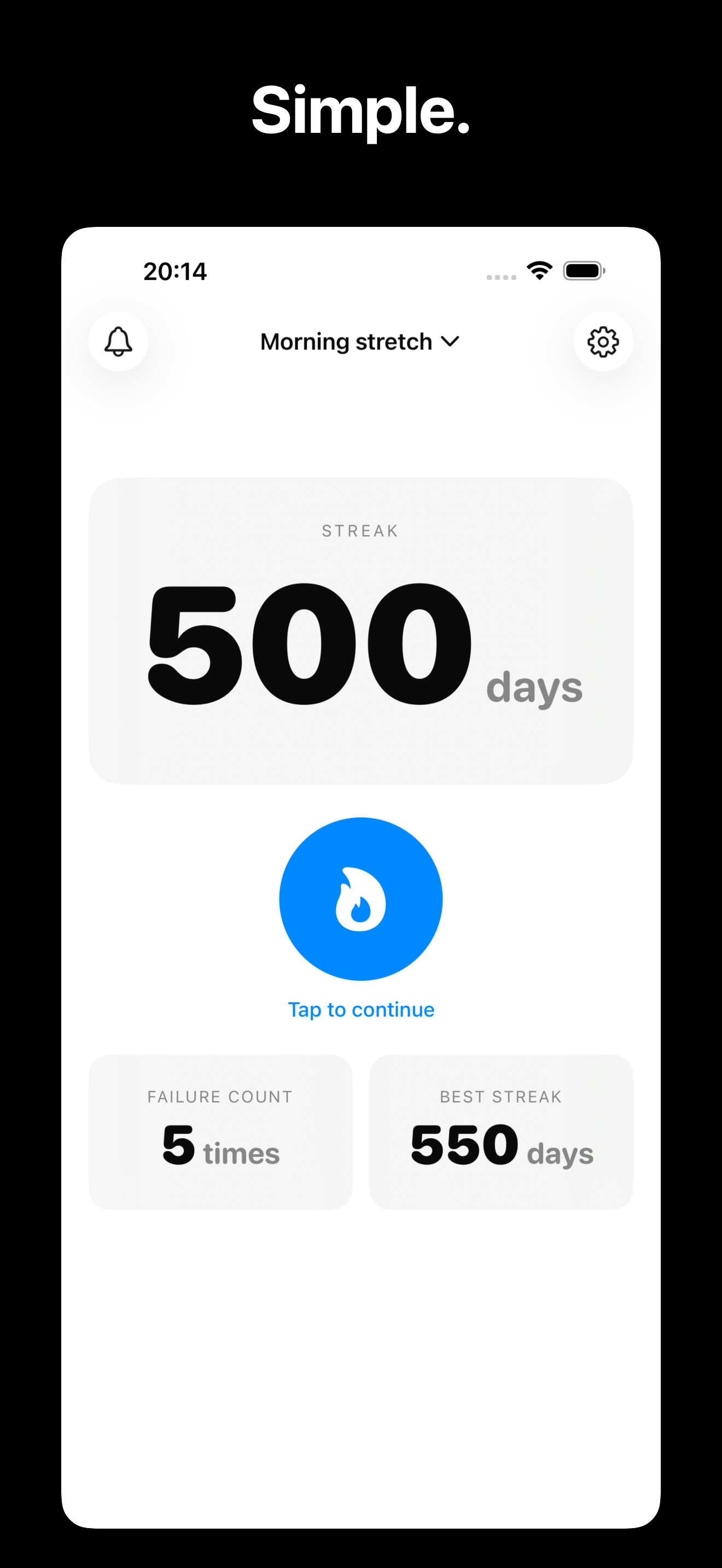 Habit main screen