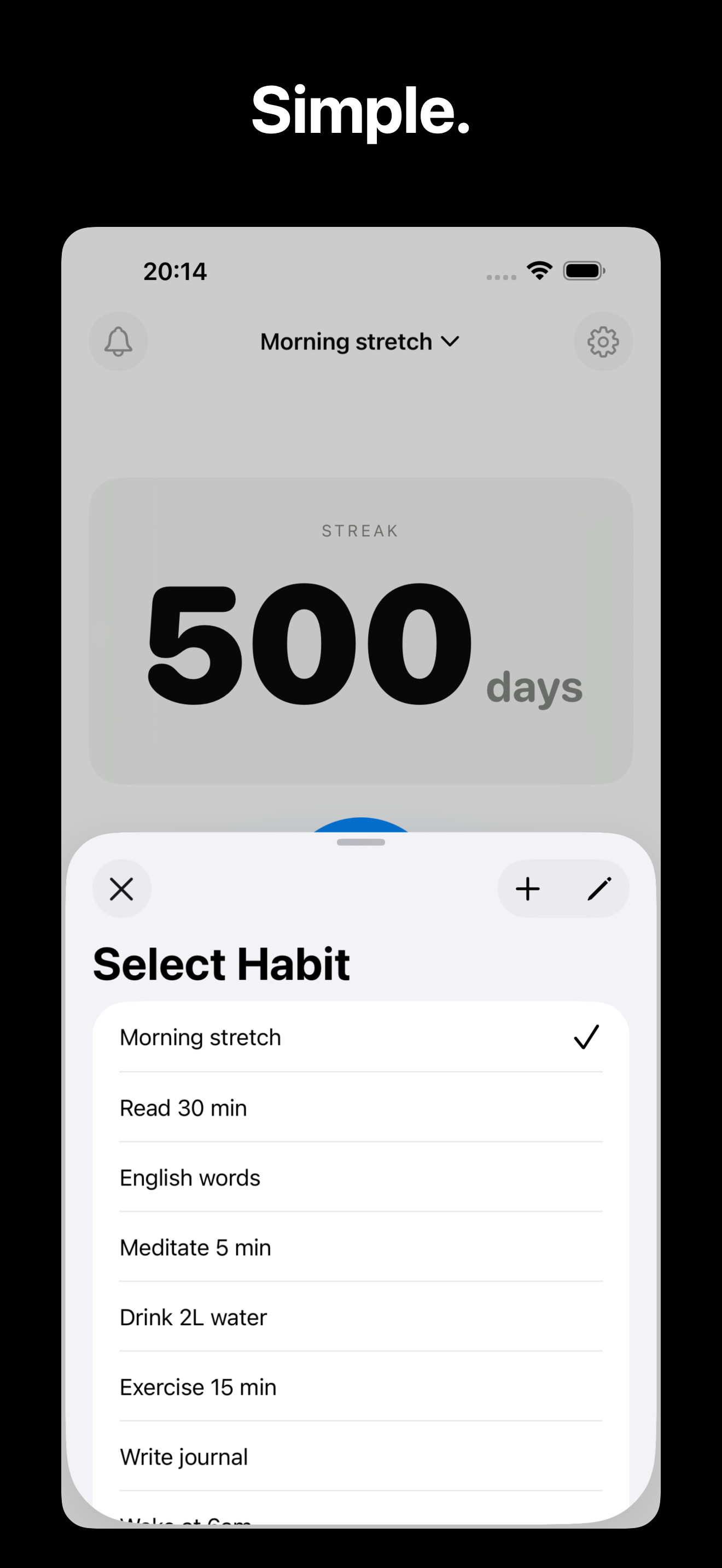 Habit menu
